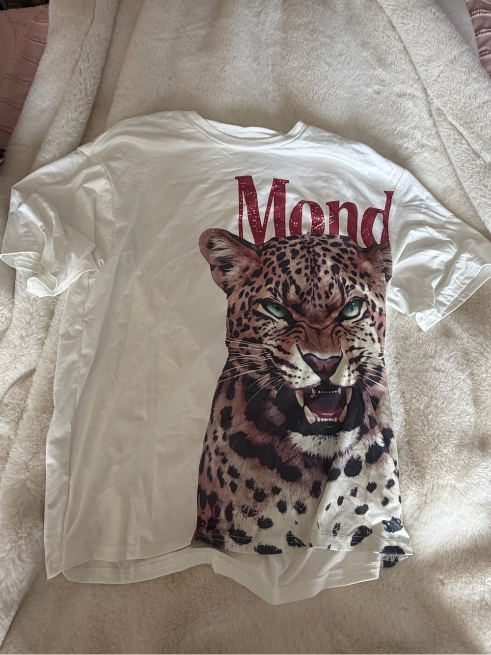 Womens Graphic Tee with Leopard Print